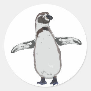 Karten-Pinguin Runder Aufkleber