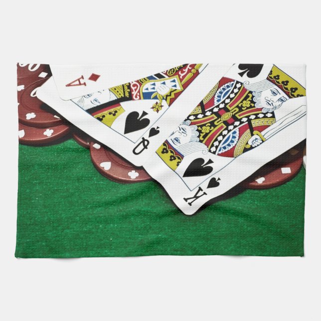 Karten Poker der grünen Tabelle zeigen Handtuch (Horizontal)