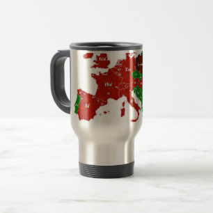 Karten-Reise-Tasse Tee-Europas linguistische Reisebecher