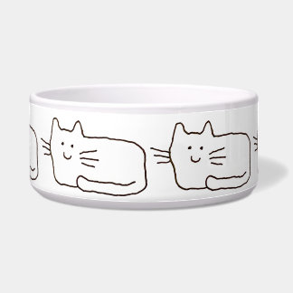 Karten Simple Katzen Liniengrafik Napf