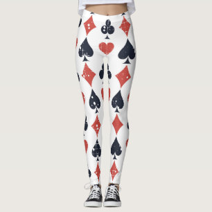 Karten spielen: Abstraktes Muster grunge Leggings
