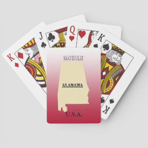 Karten spielen - Alabama Staat Karte mit Stadt Spielkarten