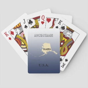 Karten spielen - Alaska Karte mit Stadt Spielkarten