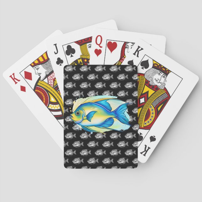 Karten spielen - Aquarellreihe: Angelfish Spielkarten (Rückseite)