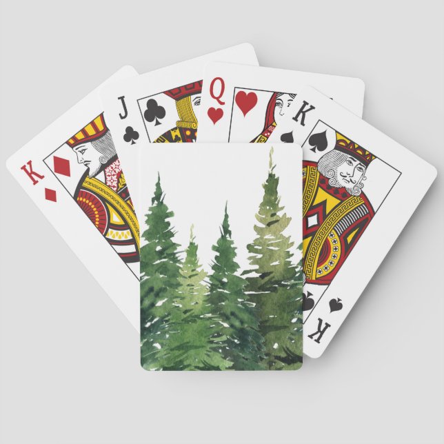Karten spielen - Aquarellwald Spielkarten (Rückseite)