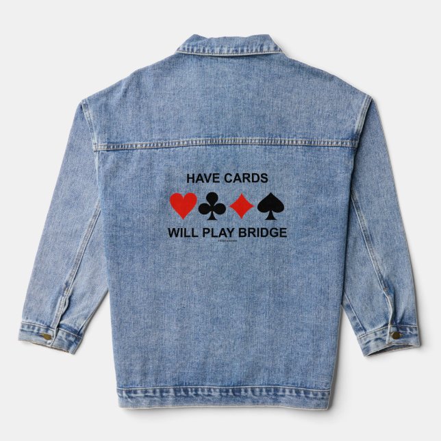 Karten spielen Bridge und Vier-Karten-Anzug Jeansjacke (Rückseite)
