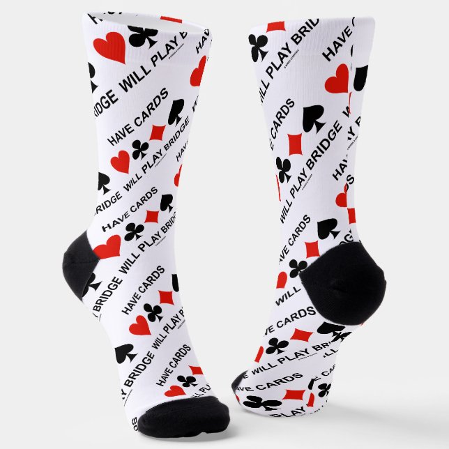 Karten spielen Bridge und Vier-Karten-Anzug Socken (Gewinkelt)