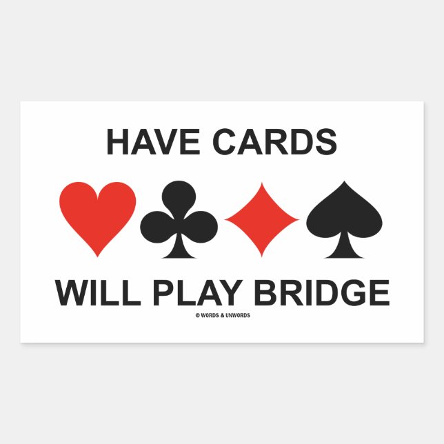 Karten spielen Bridge (vier Card-Anzug) Rechteckiger Aufkleber (Vorderseite)