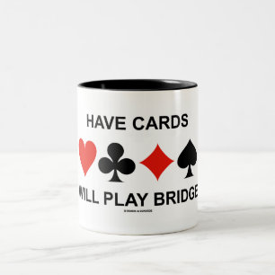 Karten spielen Bridge (vier Card-Anzug) Zweifarbige Tasse