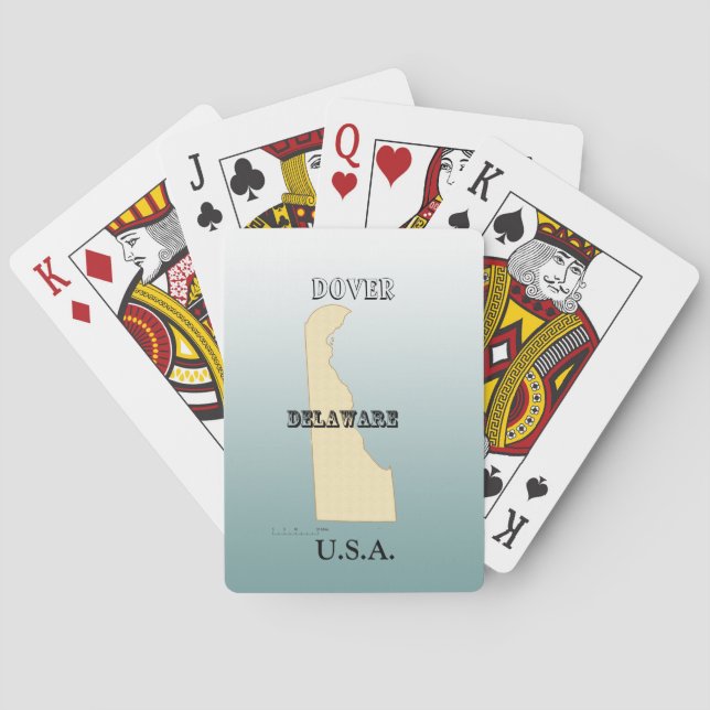 Karten spielen - Delaware Staat Map mit City Spielkarten (Rückseite)