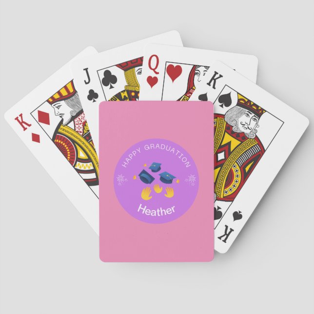 Karten spielen - Happy Abschluss - Name hinzufügen Spielkarten (Rückseite)