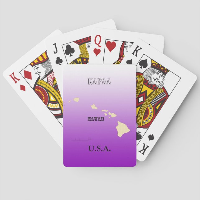 Karten spielen - Hawaii Karte mit der Stadt Spielkarten (Rückseite)