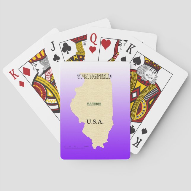 Karten spielen - Illinois Karte mit dem Namen der  Spielkarten (Rückseite)