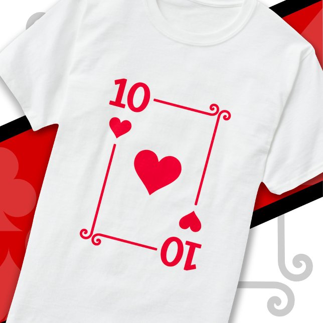 Karten spielen Kostüm 10 Karte 10 Herz T-Shirt (Von Creator hochgeladen)
