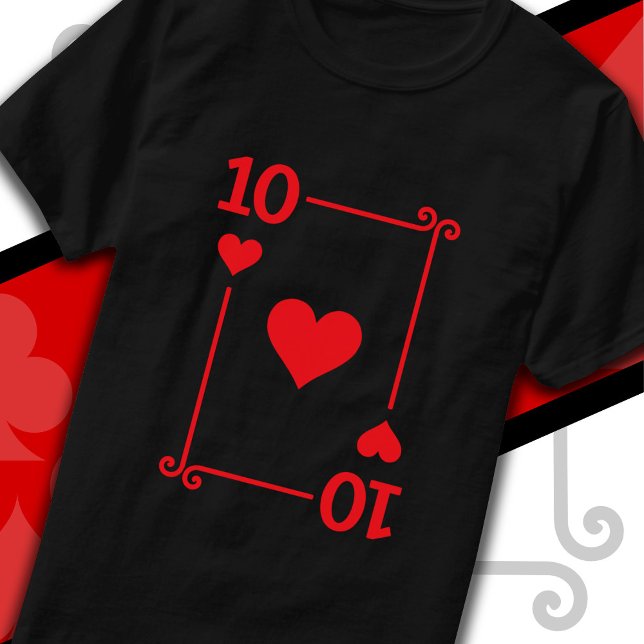 Karten spielen Kostüm 10 Karte 10 Herz T-Shirt (Von Creator hochgeladen)