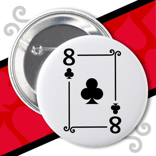 Karten spielen Kostüm 8 Clubs Karte Acht Karte Button (Von Creator hochgeladen)