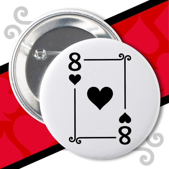 Karten spielen Kostüm 8 Herz Karte Acht Karte Button (Von Creator hochgeladen)