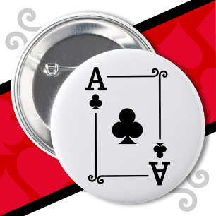 Karten spielen Kostüm-Ace-Clubs Karte Ace-Karte Button