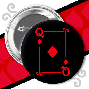Karten spielen Kostüm Queen Diamonds Card Queen Button