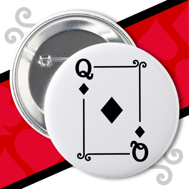 Karten spielen Kostüm Queen Diamonds Card Queen Button (Von Creator hochgeladen)