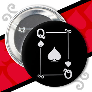 Karten spielen Kostüm Queen Spades Card Queen Card Button
