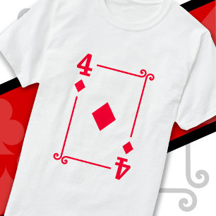Karten spielen Kostüm Vier Karte 4 Diamanten T-Shirt
