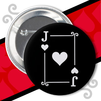 Karten spielen Kostüme Jack Herz-Karte-Jack-Karte Button
