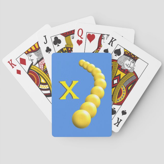 Karten spielen - Linie der Gelben Bälle mit dem er Spielkarten (Rückseite)