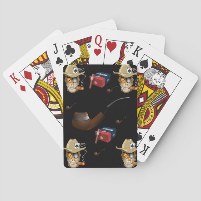 Karten spielen Mann Höhle schwarze Zigarre für ihn Spielkarten (Rückseite)