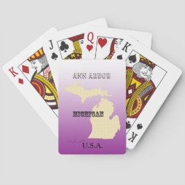 Karten spielen - Michigan Staat Karte mit Stadt Spielkarten