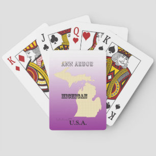 Karten spielen - Michigan Staat Karte mit Stadt Spielkarten