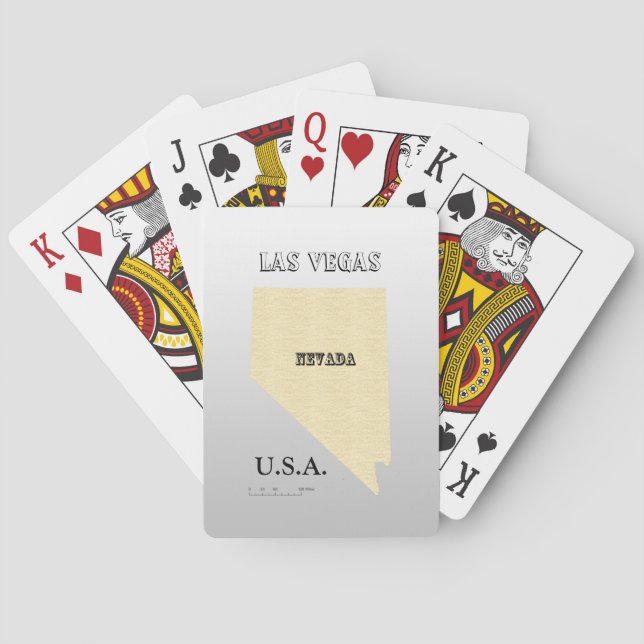 Karten spielen - Nevada Karte mit Ihrer Stadt Spielkarten (Rückseite)