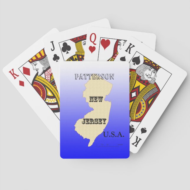 Karten spielen - New Jersey Karte mit City Spielkarten (Rückseite)