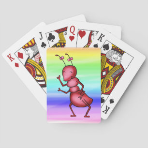 Karten spielen, Niedliche rote Ante, Fun Rainbow C Spielkarten
