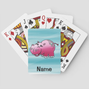 Karten spielen, Niedlicher Hippopotamus-Cartoon Spielkarten