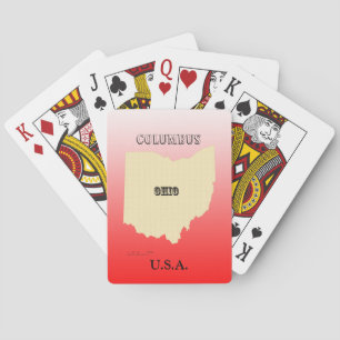 Karten spielen - Ohio Staat Karte mit Stadt Spielkarten