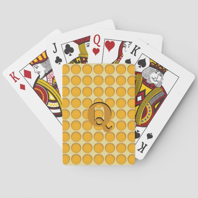 Karten spielen - Orangefarbene Punkte mit anfängli Spielkarten (Rückseite)
