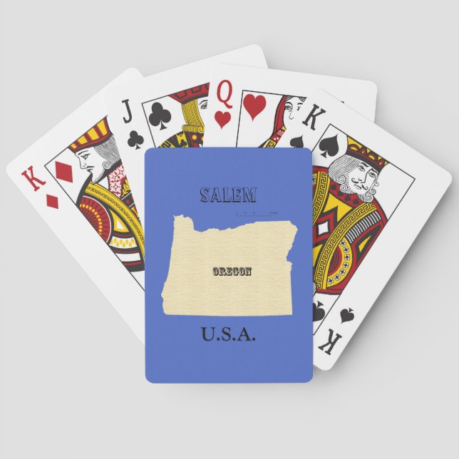 Karten spielen - Oregon Karte mit Ihrer Stadt Spielkarten (Rückseite)