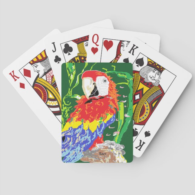 Karten spielen: Papagei Spielkarten (Rückseite)