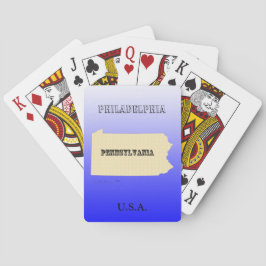 Karten spielen - Pennsylvania Staat Karte mit Stad Spielkarten