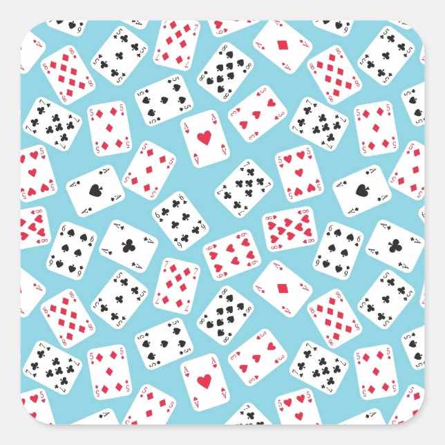 Karten spielen quadratischer aufkleber (Vorderseite)