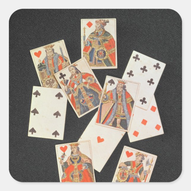 Karten spielen quadratischer aufkleber (Vorderseite)