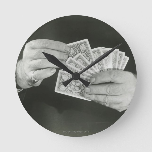 Karten spielen runde wanduhr (Vorderseite)