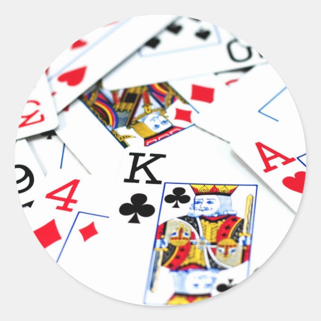 Karten spielen runder aufkleber (Vorderseite)