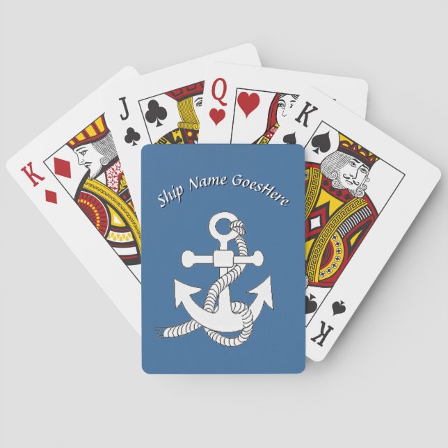 Karten spielen - Schiffsanker mit Namen Spielkarten (Rückseite)