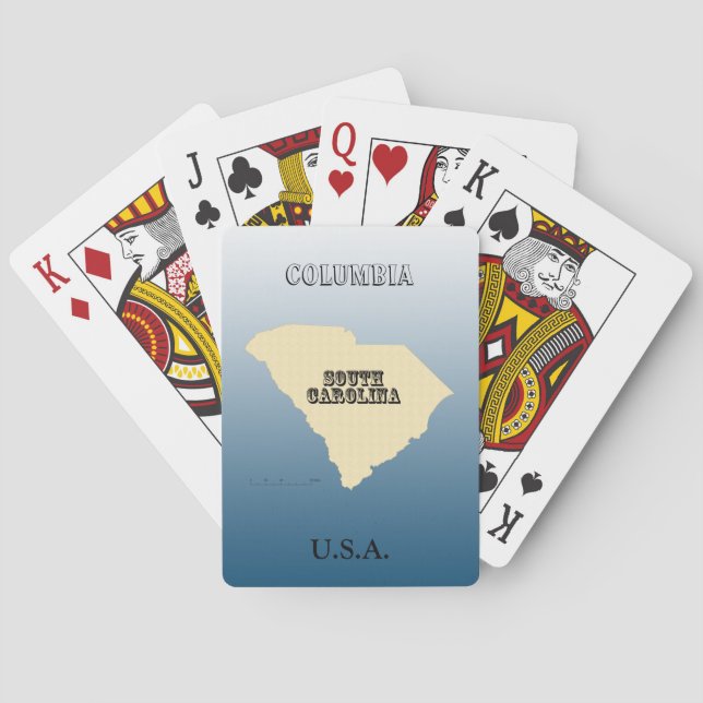 Karten spielen - South Carolina Staat Karte mit St Spielkarten (Rückseite)