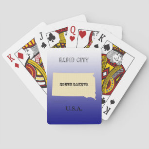 Karten spielen - South Dakota Staat Karte mit Stad Spielkarten