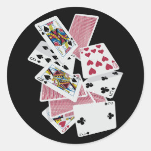 Karten spielen - Spiel zu gewinnen - Glückliche C Runder Aufkleber