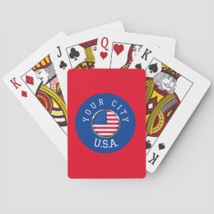 Karten spielen - USA Personalisiert - Stadt hinzuf Spielkarten