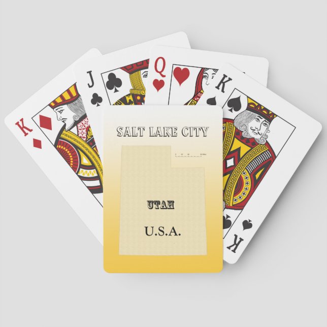 Karten spielen - Utah Karte mit Stadt Spielkarten (Rückseite)